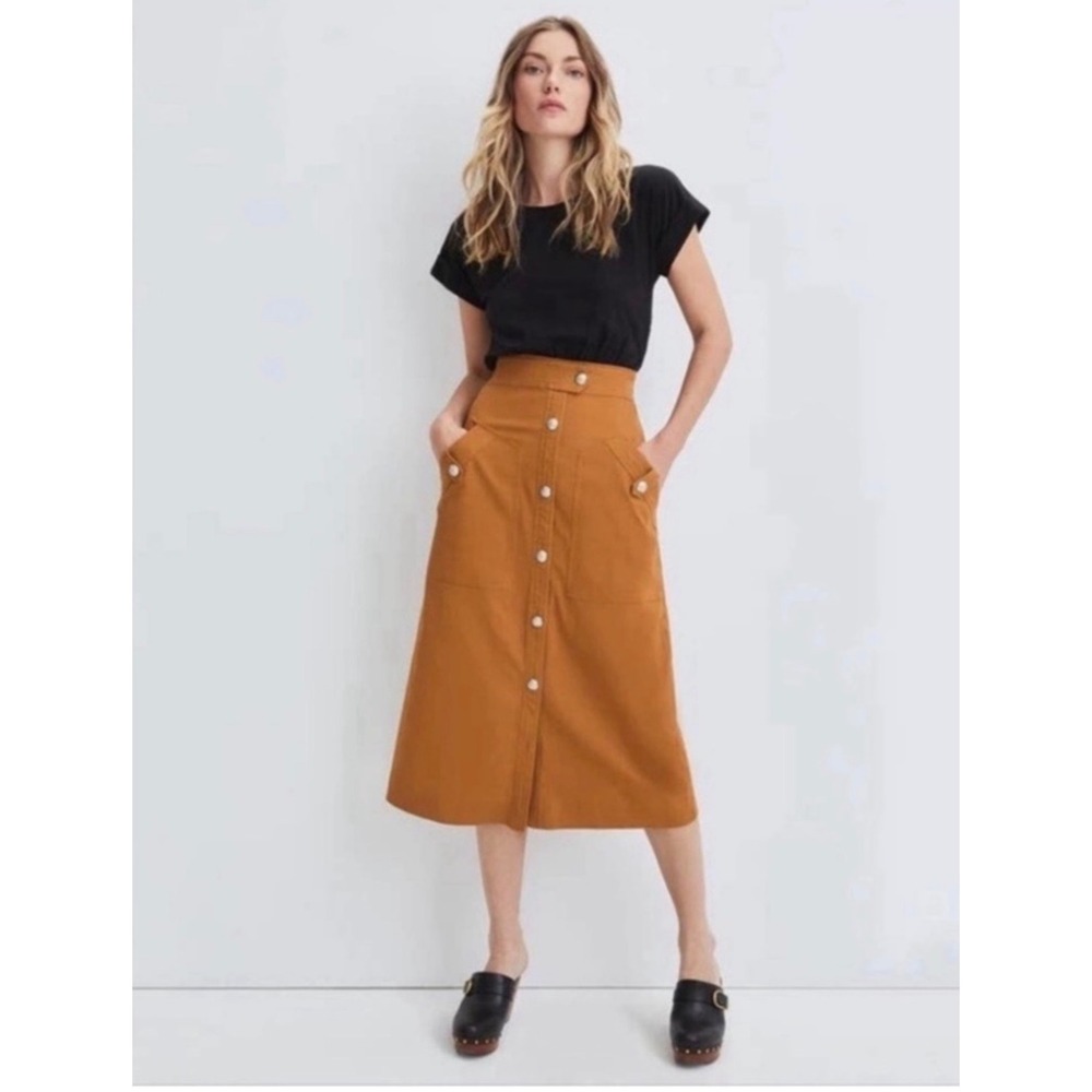 NWT Veronica Beard Larsen Mixed Media Midi‎ Dress XS Black Camel $398